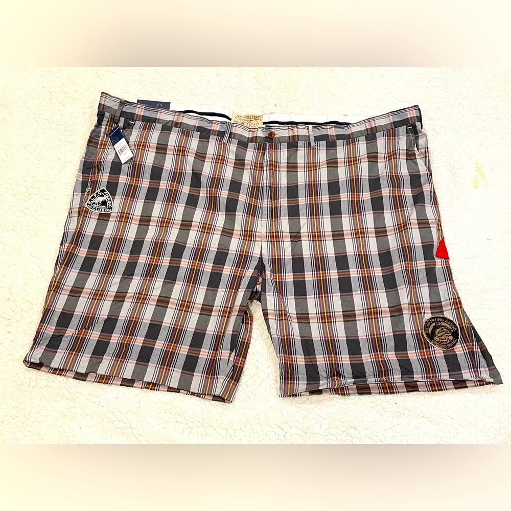 Polo by Rally Lauren Roundhill Madras Shorts Size 56B Color Navy / Yellow